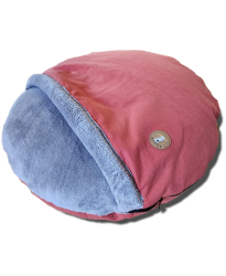 Korall-szrke fedeles kutyafekhely / dog bed