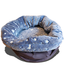 Antracit-foszforeszkls csillagos fszek kutyafekhely / dog bed